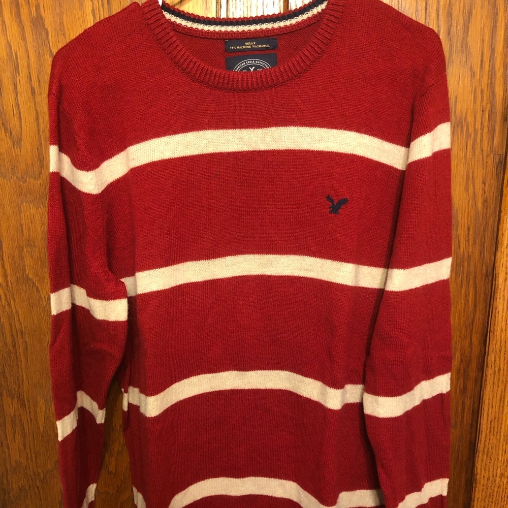 Red and cream striped Large American Eagle sweater